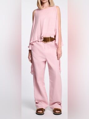 DOROTHEE SCHUMACHER High Rise Wise Leg. Adventurous Movement Pants. Pink. Sz. 2